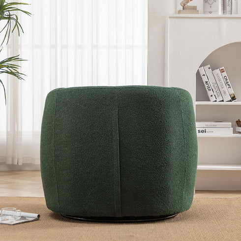 Ashlie Bouclé Swivel Barrel Chair - Swivel Accent Chair | Living Room Swivel Chairs | Kinwell Furniture | Best Swivel Chairs